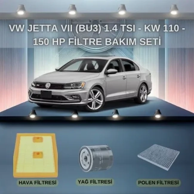VW Jetta VII (BU3) 1.4 TSI - kw 110 - 150 hp Filtre Bakım Seti