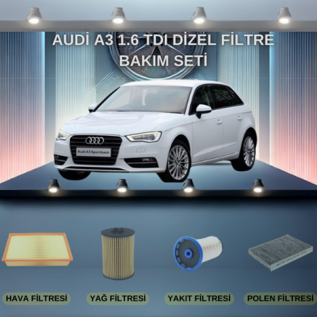 Audi a3 1.6 tdi dizel filtre bakım seti
