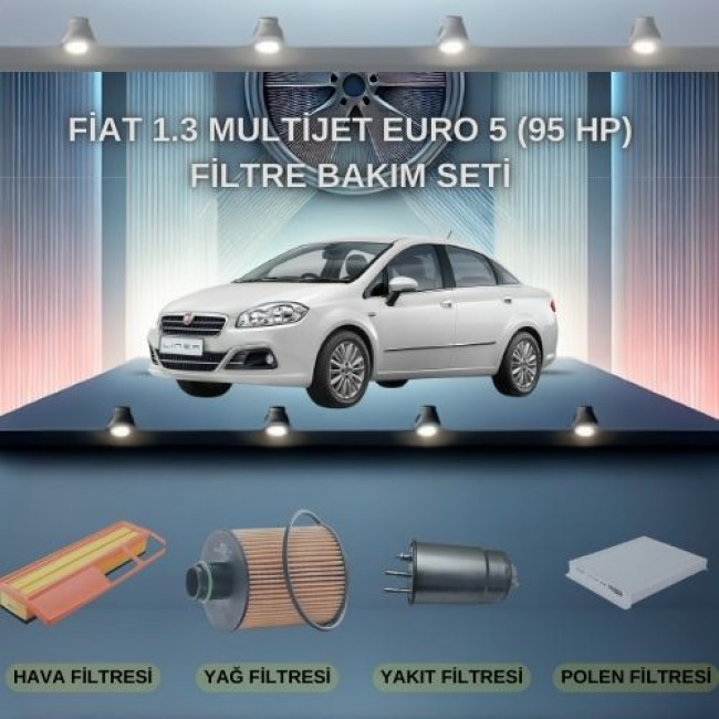 Fiat Linea 1.3 Multijet Euro 5 (95 Hp) Filtre Bakım Seti
