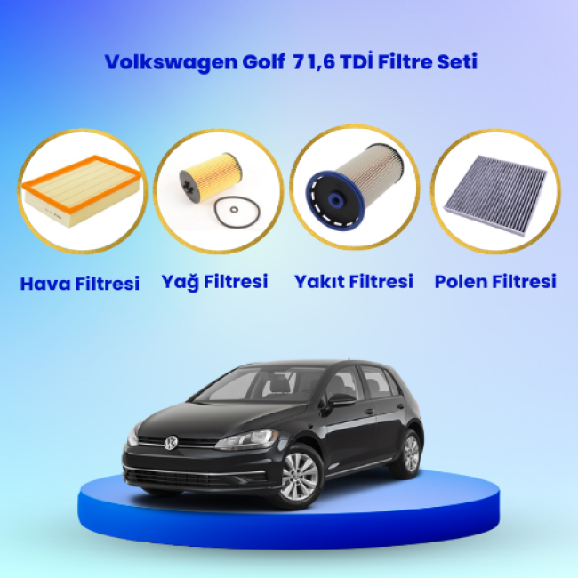Volkswagen golf 7 filtre seti